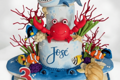 Bolo aniversário infantil tema fundo do mar José