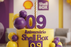 Bolo personalizado empresa Shell Box